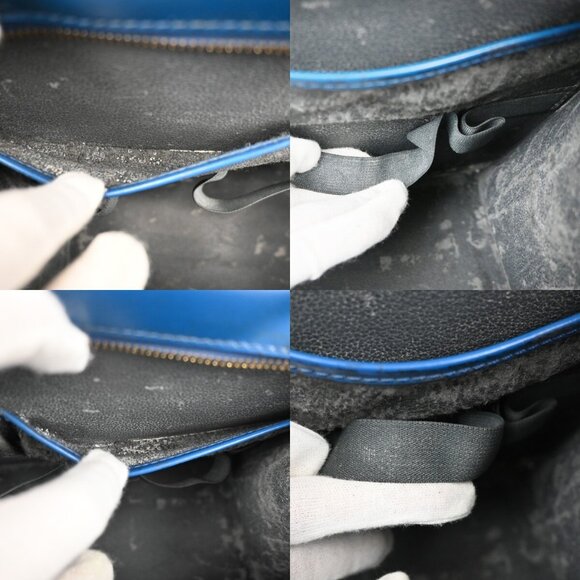 LOUIS VUITTON LV Logo Riviera Hand Bag Epi Leather Blue France - Picture 13 of 16